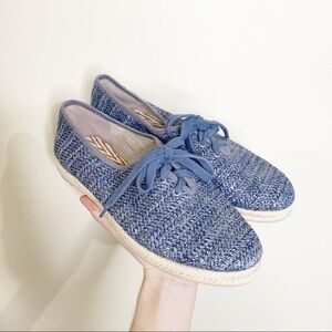 Dolce Vita Blue Indigo Raffia Woven Espadrilles Jacky Oxford Sneakers 6.5 NWOB